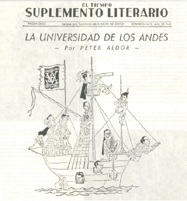Péter Áldor, “La Universidad de los Andes” (caricatura) 24 abril de 1949
